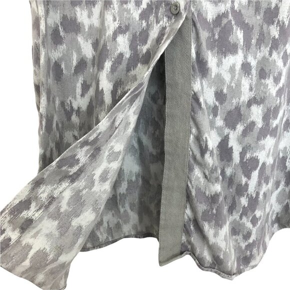 Anthropologie Cloth & Stone Taping Leopard Tank Shirt Sleeveless Gray Camo - Picture 9 of 10
